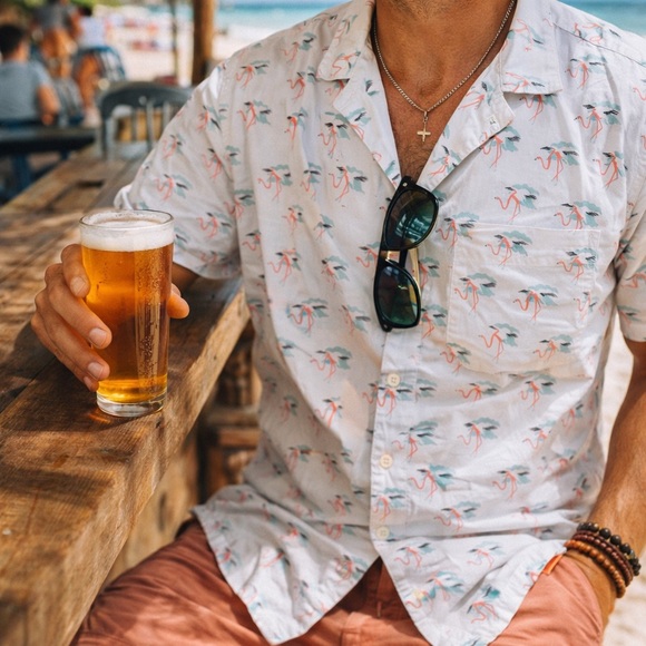 charlie jones Other - 100% Cotton - Flamingo Print Button Up Shirt - Charlie Jones Size S - USA Made